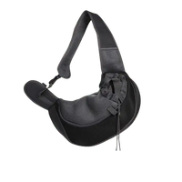 Black travel-friendly pet carrier with adjustable strap and mesh window