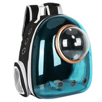 Pet carrier backpack with ventilated mesh panels to keep your pet cool and comfortable.