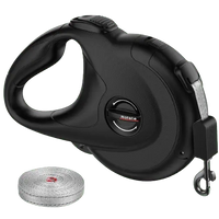 Black dog retractable leash 13 ft – strong reflective leash for small and big dogs.