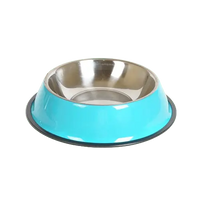 Premium pet feeding bowl made of stainless steel with non-slip rubber strip. Buy for Dog