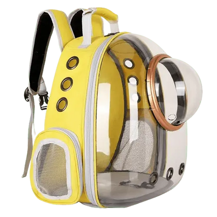 Ergonomic carrier backpack designed for comfort and style, ideal for small dogs and cats.