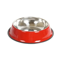Eco-friendly pet bowl with stainless steel interior and colorful melamine exterior. Buy for Dog