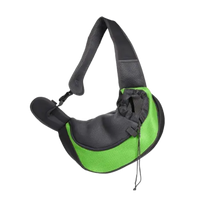 Green mesh pet shoulder bag – secure and comfy for small pets on the go