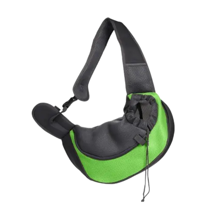 Green mesh pet shoulder bag – secure and comfy for small pets on the go
