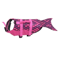 Pink mermaid life jacket for dogs with fun aquatic design