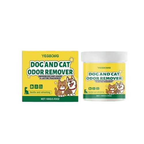 Pets odor remover gel for dogs and cats – eliminates bad smells, absorbs odors, and keeps home fresh.