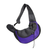 Purple pet shoulder carrier with breathable mesh for puppies and kittens