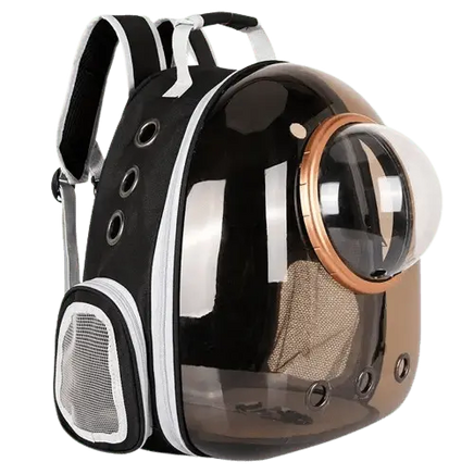 Secure pet carrier backpack for safe and convenient travel with your furry friend.