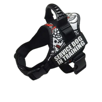 White Doodle Harness ID Name For Dogs, offering a clean and simple doodle design for minimalist style. BUY FOR DOG
