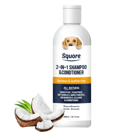 Best 2-in-1 shampoo & conditioner bottle for dogs with coconut and aloe vera