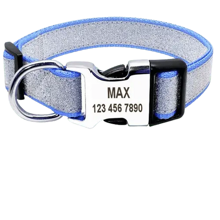 Classic Blue dog collar ID, a timeless choice for everyday elegance. BUY FOR DOG