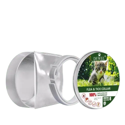 Eco-Friendly Dewel Flea and Tick Collar for Dogs and Cats, Offers 8 Months Protection with Natural Ingredients, Waterproof and Veterinarian Approved and buyfordog.com