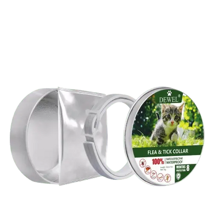 Eco-Friendly Dewel Flea and Tick Collar for Dogs and Cats, Offers 8 Months Protection with Natural Ingredients, Waterproof and Veterinarian Approved and buyfordog.com