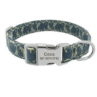 Sapphire Glow deep blue dog collar ID, strong and stylish for active dogs. BUY FOR DOG