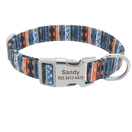Sky Whisper light blue dog collar ID, soft and secure for daily wear. BUY FOR DOG