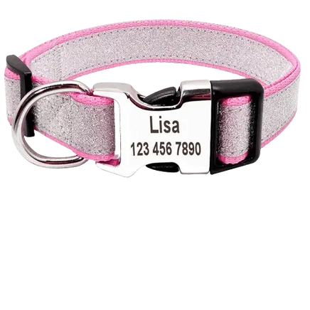 Soft Pink dog collar ID, perfect for pets with a gentle and sweet personality. BUY FOR DOG
