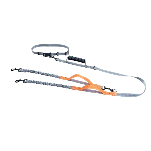 Hands-free dual dog leash with reflective safety for night walks, designed for tangle-free and stress-free outings. Buy for Dog