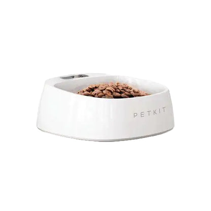 Antibacterial smart dog bowl with angled design for easy eating.