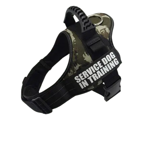 Army Camouflage Harness ID Name For Dogs, perfect for hiking and outdoor activities with your pet. BUY FOR DOG