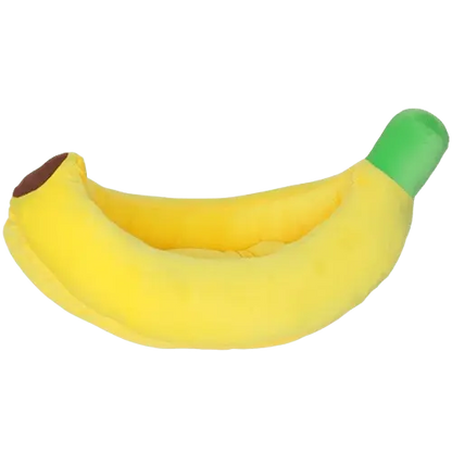 Cozy banana cat bed with soft open top