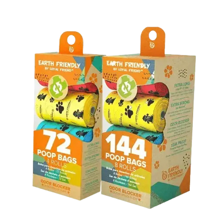 Biodegradable dog poop bags – eco-friendly, leak-proof, compostable rolls for easy clean-ups.