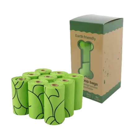 Eco-friendly dog waste bags crafted from cornstarch, ensuring durability and environmental safety. Buy for Dog