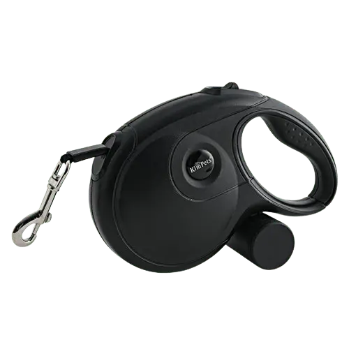 Black leash for dogs – strong retractable leash for walks & training