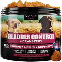 Bladder Control soft chews for dogs with cranberry for urinary and kidney support – 180 count jar.