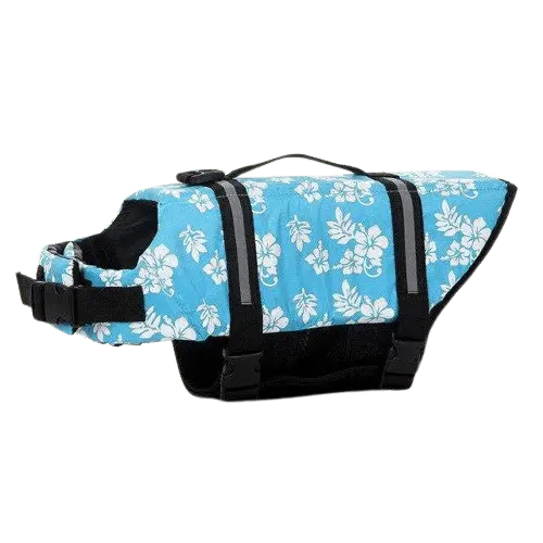 Elegant Blue Floral Dog Vest for Water Safety. BUY FOR DOG
