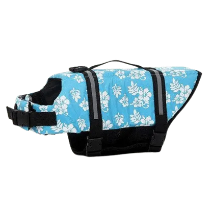 Elegant Blue Floral Dog Vest for Water Safety. BUY FOR DOG
