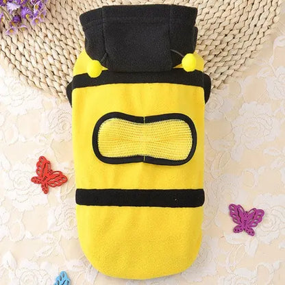 Buzzing Bee fleece outfit for dogs showcasing supreme comfort and unique bee design. Buy for Dog