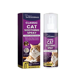 Cat anxiety relief spray designed to naturally calm your cat, reduce stress, and prevent destructive scratching behavior in a safe and effective way.