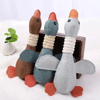 Chew-resistant duck dog toy made from durable fleece, perfect for aggressive chewers. Buy for Dog