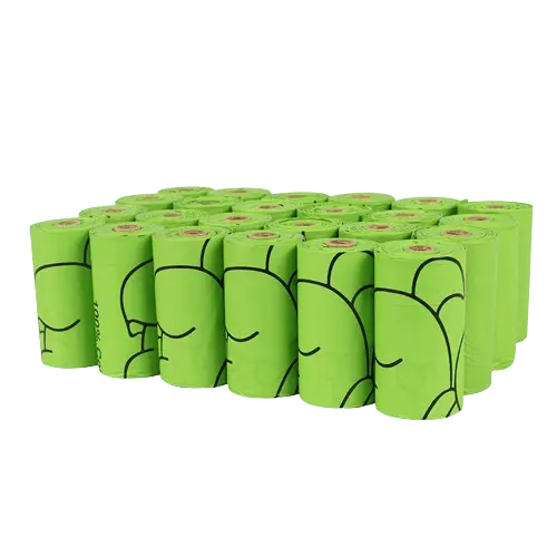 Leak-proof biodegradable poop bags designed for pets, providing a reliable and sustainable solution for pet waste. Buy for Dog