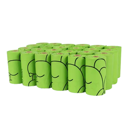 Leak-proof biodegradable poop bags designed for pets, providing a reliable and sustainable solution for pet waste. Buy for Dog