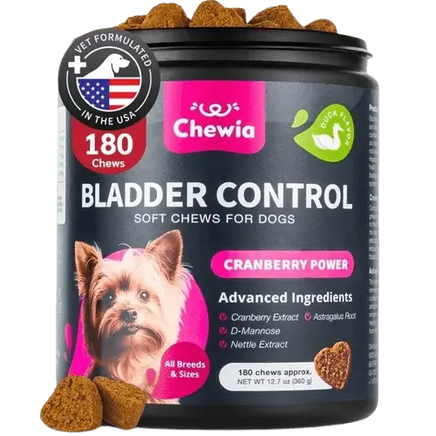 Cranberry Chews for Dogs – Bladder Control Soft Treats with Natural Ingredients.