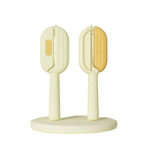 Orange dog brush for shedding, slicker grooming comb for dogs and cats to remove loose hair, tangles, and reduce moulting.