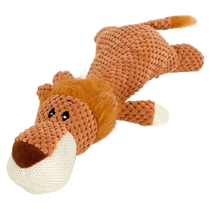 Interactive 11-inch plush lion dog toy for chewing and mental play