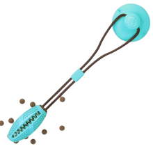 Durable silicone dog chew toy with suction cup for interactive play. Buy for Dog