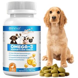 Omega-3 dog tablets enhance skin and coat health, providing essential nutrients for overall vitality. Buy for Dog
