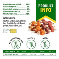 Natural dog treat sticks with chicken, duck, and liver – high protein and easy to digest.