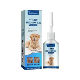 Dog wart removal product for bumps and skin tags with herbal ingredients.