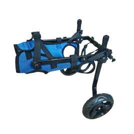 Dog wheelchair providing support for back legs.