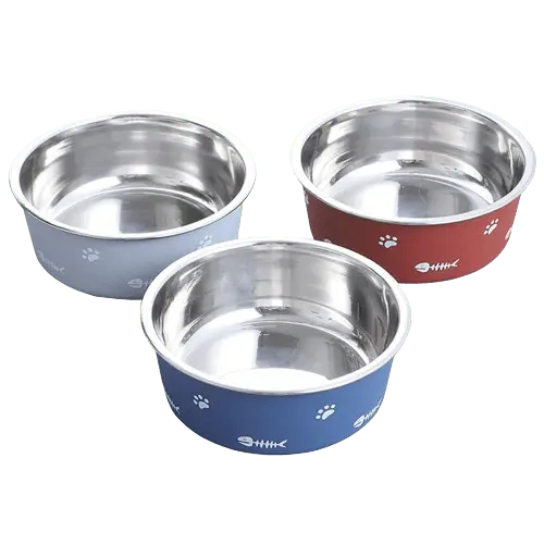 Non-skid, durable dog bowl with rubber bottom, ideal for preventing spills and slips. Buy for Dog