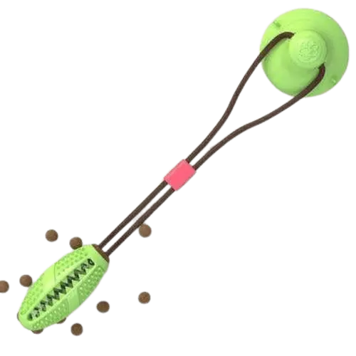 Dog dental health toy featuring suction cup for effective teeth cleaning. Buy for Dog