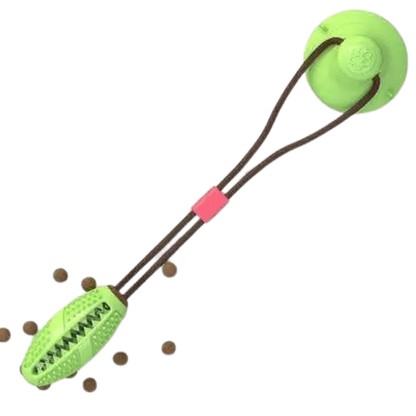 Dog dental health toy featuring suction cup for effective teeth cleaning. Buy for Dog