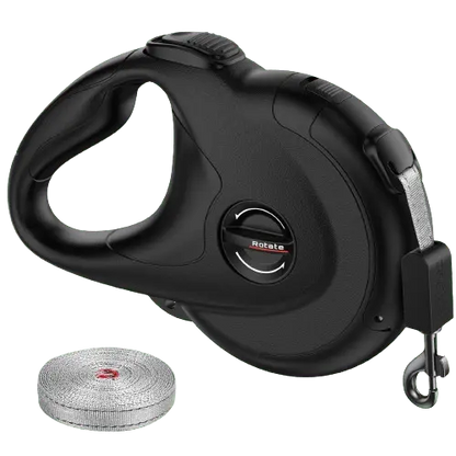 Black dog retractable leash 13 ft – strong reflective leash for small and big dogs.