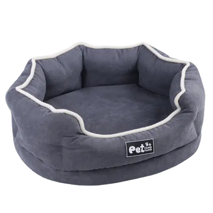 Side view of a durable and washable luxury dog bed, showcasing its tear-resistant fabric. Buy for Dog