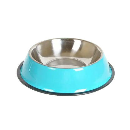 Premium pet feeding bowl made of stainless steel with non-slip rubber strip. Buy for Dog