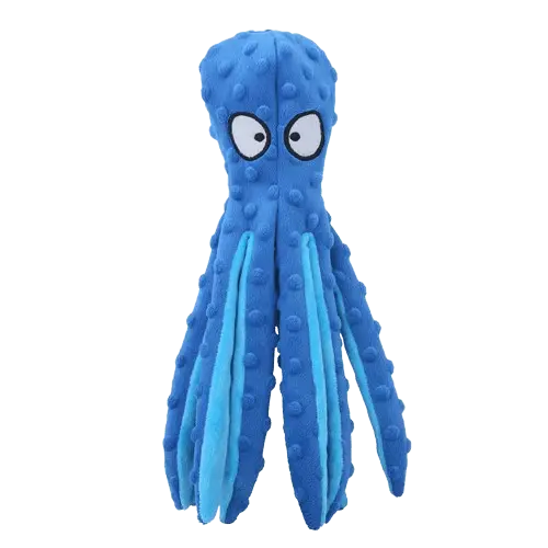 Eco-friendly plush octopus dog toy, safe and durable, perfect for all breeds, made from non-toxic materials. Buy for Dog